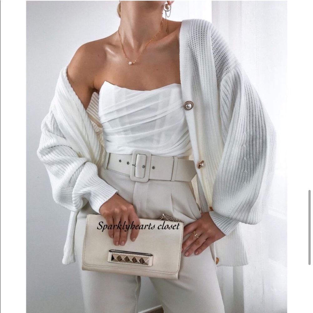 New Zara Belted Ecru Pants - Picture 7 of 11